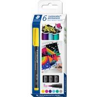 Marqueur OHP/DVD STAEDTLER Lumocolor Pointe ogive moyenne Assortiment Non rechargeable 6 unités