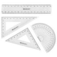 Ensemble d’accessoires de géométrie Westcott E-10303 00 Transparent 4 Unités