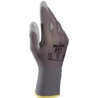 Gants de manutention Mapa Professional Ultrane 551 Non jetables PP (Polypropylène) Non poudrés Large (L) Gris