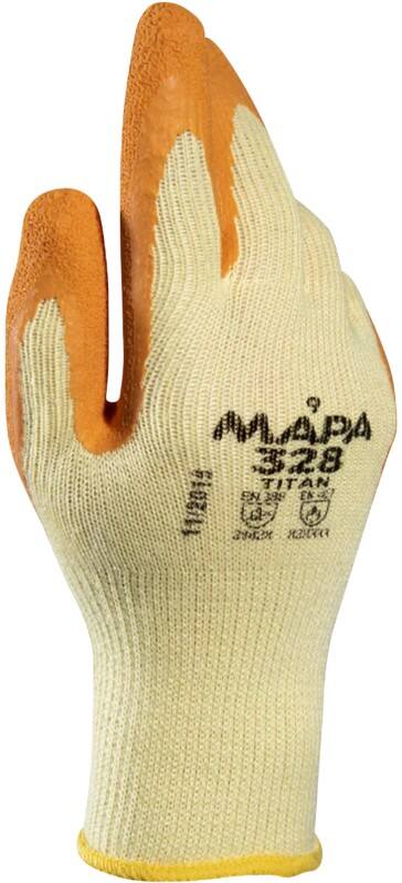 Gants de manutention Mapa Professional Titan 328 Latex Non poudrés Extra Large (XL) Jaune 2 Gants 