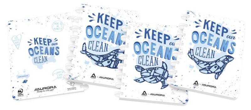 Cahier 3055.200 Quadrillé Non-perforé Couverture souple Spirale Plastique issu de déchets marins Blanc