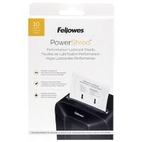 Feuilles lubrifiantes pour destructeur de documents Fellowes Powershred Pour destructeurs à coupe croisée, mini-coupe et micro-coupe 10 unités