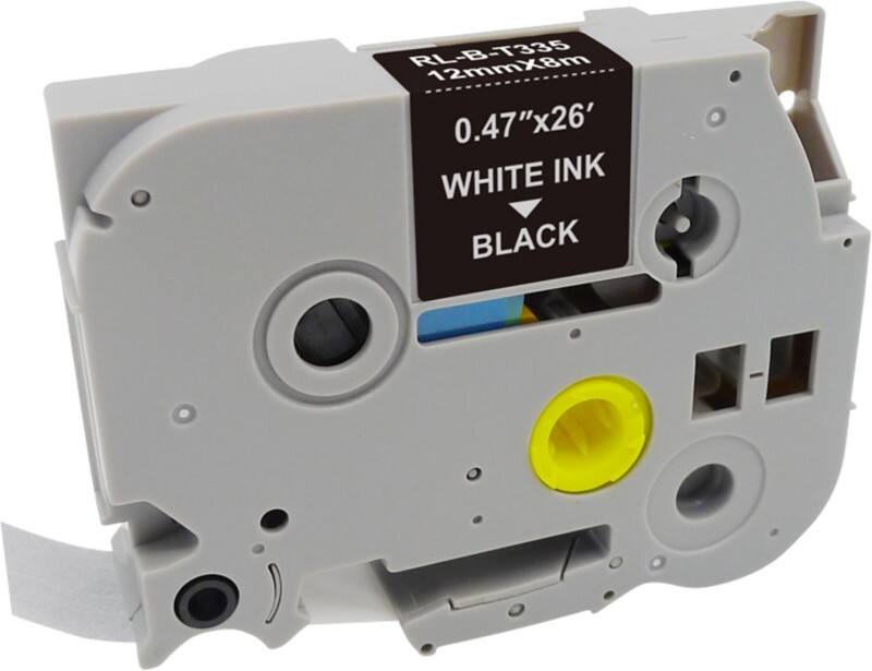 Ruban d'étiquettes P-Touch Compatible Brother TZe-335 5BRT335-WT Autocollantes 12 mm x 8 m