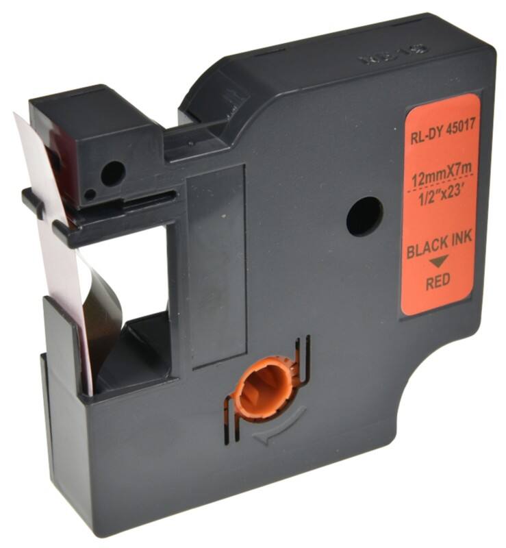 Ruban d'étiquettes 5D45017-WT Compatible Noir, rouge 63 mm (l) x 7 m (L)