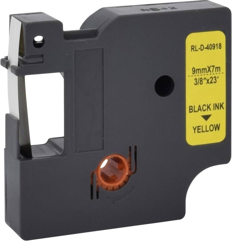 Ruban d'étiquettes RL-D-40918P Compatible Jaune, noir 63 mm (l) x 7 m (L)