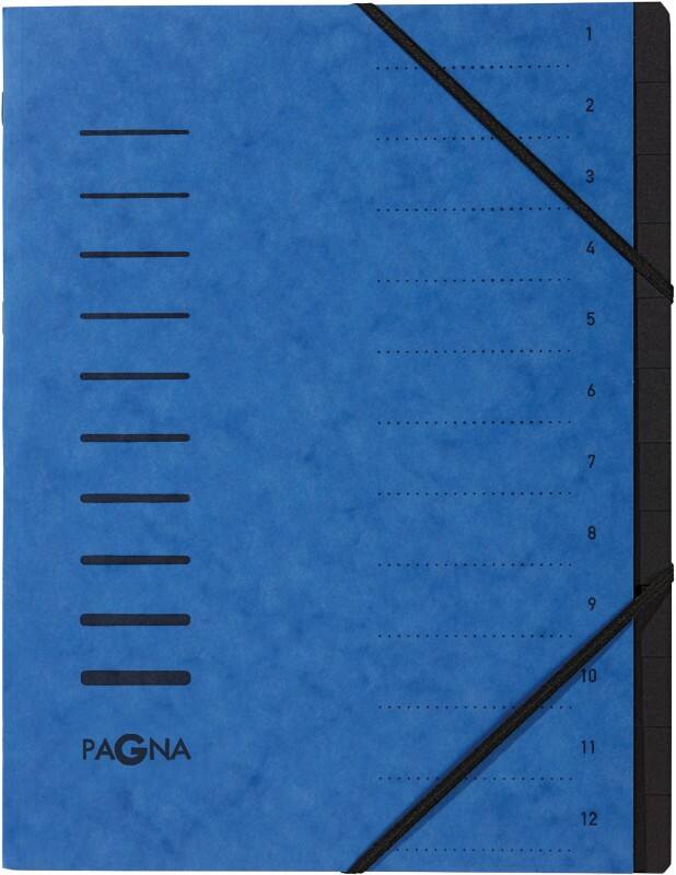 Trieur PAGNA A4 Vierge Carton 12 compartiments Bleu 24,5 x 0,5 x 32 cm (l x p x h)