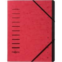 Trieur PAGNA A4 Vierge Carton 12 intercalaires Rouge 24,5 x 0,5 x 32 cm (l x p x h)