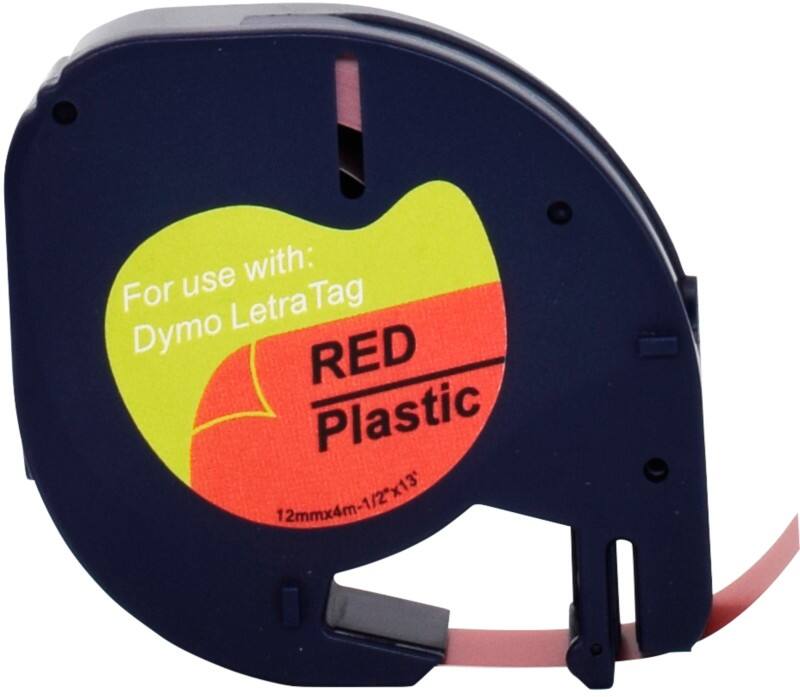Ruban d'étiquettes LT Compatible DYMO 91223 5D91223-WT Autocollantes Red 12 mm x 4 m
