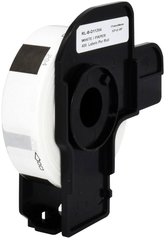 Rouleau d'étiquettes QL Compatible Brother DK-11204 5BR11204-WT Autocollantes Noir sur Blanc 90 x 91 mm 400 Étiquettes