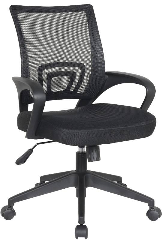 Siège de bureau FELUCCA Mécanisme d’inclinaison Tissu Accoudoirs fixes Noir 100 kg 590 x 590 x 970 mm