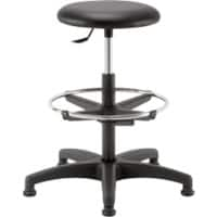 Tabouret Teknik 05 Cuir artificiel Noir 650 x 650 x 800 mm