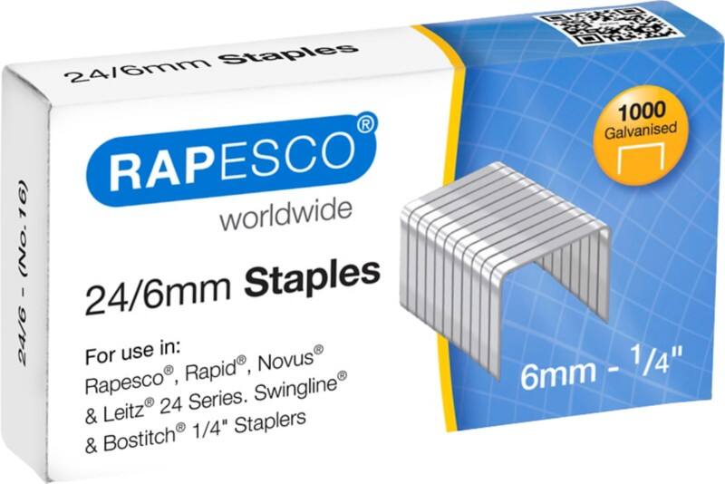 Agrafes Rapesco 24/6 S24607Z3 Acier Argenté 1 000 Agrafes