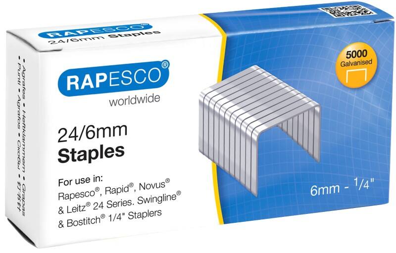 Agrafes Rapesco 24/6 S24602Z3 Acier Argenté 5 000 Agrafes
