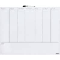 Planning hebdomadaire DESQ Magnétique À visser 50 (L) x 40 (H) cm Métal Blanc