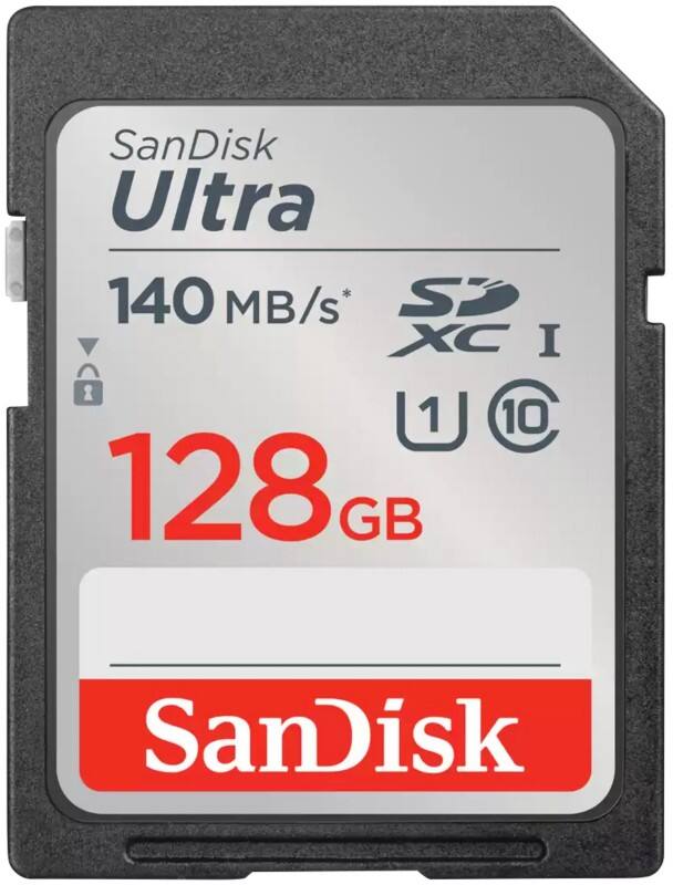 Carte SD SanDisk 128 Go ULTRA 140 Mo/s