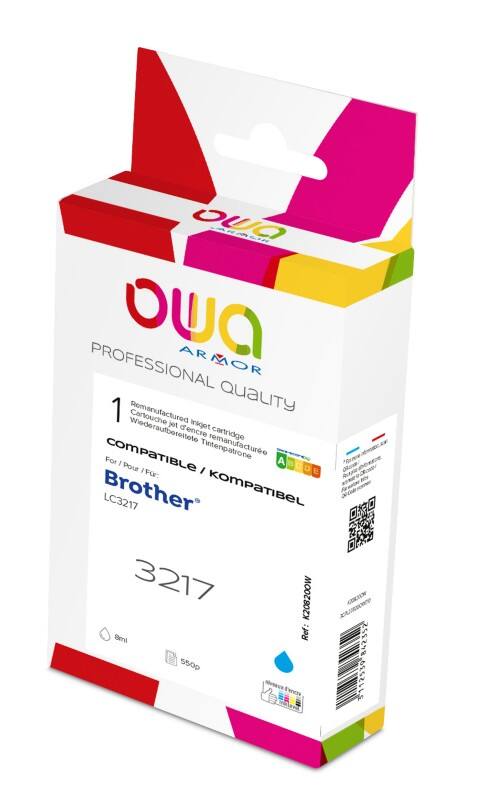 Cartouche jet d’encre OWA K20820OW Compatible Brother LC3217 Cyan
