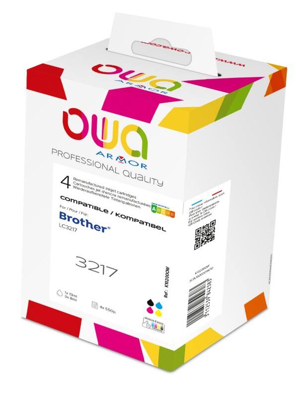 Cartouche jet d’encre OWA K10200OW Compatible Brother LC3217 Noir, cyan, magenta, jaune 4 unités