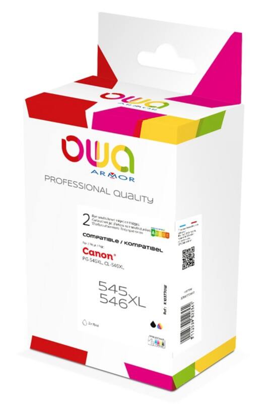 Cartouche jet d’encre OWA Compatible PG545/CL546XL K10377OW Cyan, jaune, magenta, noir