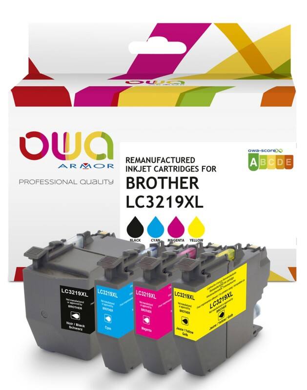 Cartouche jet d’encre OWA K10535OW Compatible Brother LC3219XL Noir, cyan, magenta, jaune 4 unités
