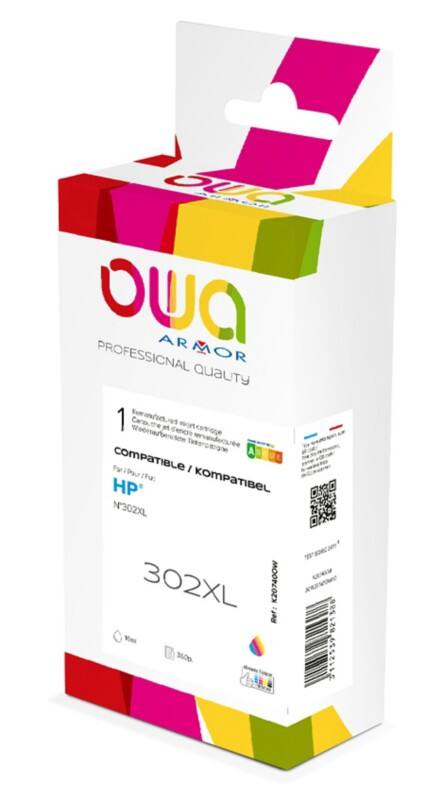 Cartouche jet d’encre OWA K20740OW Compatible HP 302XL Cyan, magenta, jaune