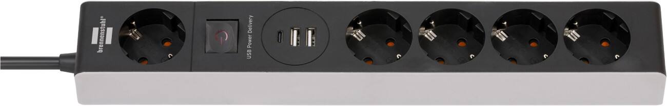 Rallonge brennenstuhl USB C 1159780615 5 prises 1,5 m Gris, noir