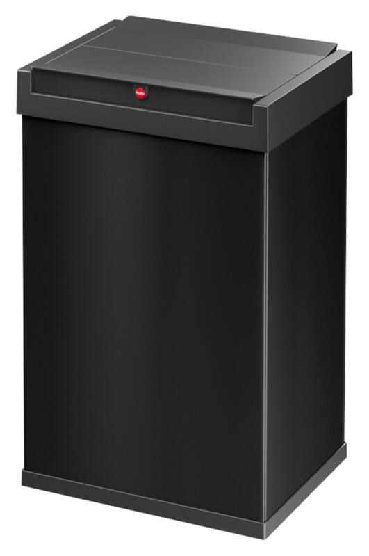 Poubelle à couvercle basculant Hailo Big-Box Swing L 35 L Noir Acier, Plastique