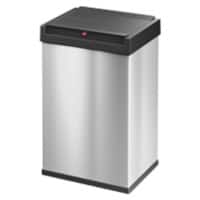 Poubelle à couvercle basculant Hailo Big-Box Swing L 35 L Argenté Acier inoxydable, Plastique