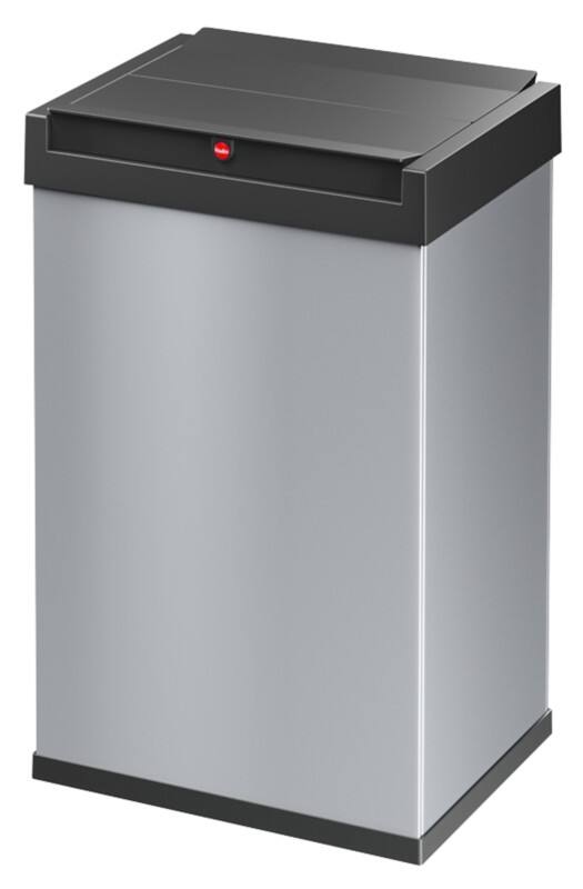 Poubelle à couvercle basculant Hailo Big-Box Swing L 35 L Argenté Acier, Plastique