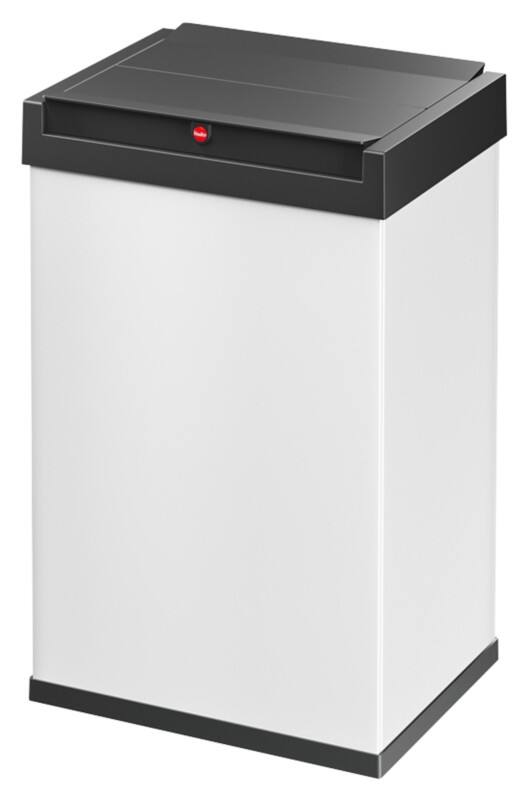 Poubelle à couvercle basculant Hailo Big-Box Swing L 35 L Blanc Acier, Plastique