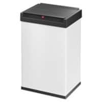 Poubelle à couvercle basculant Hailo Big-Box Swing L 35 L Blanc Acier, Plastique