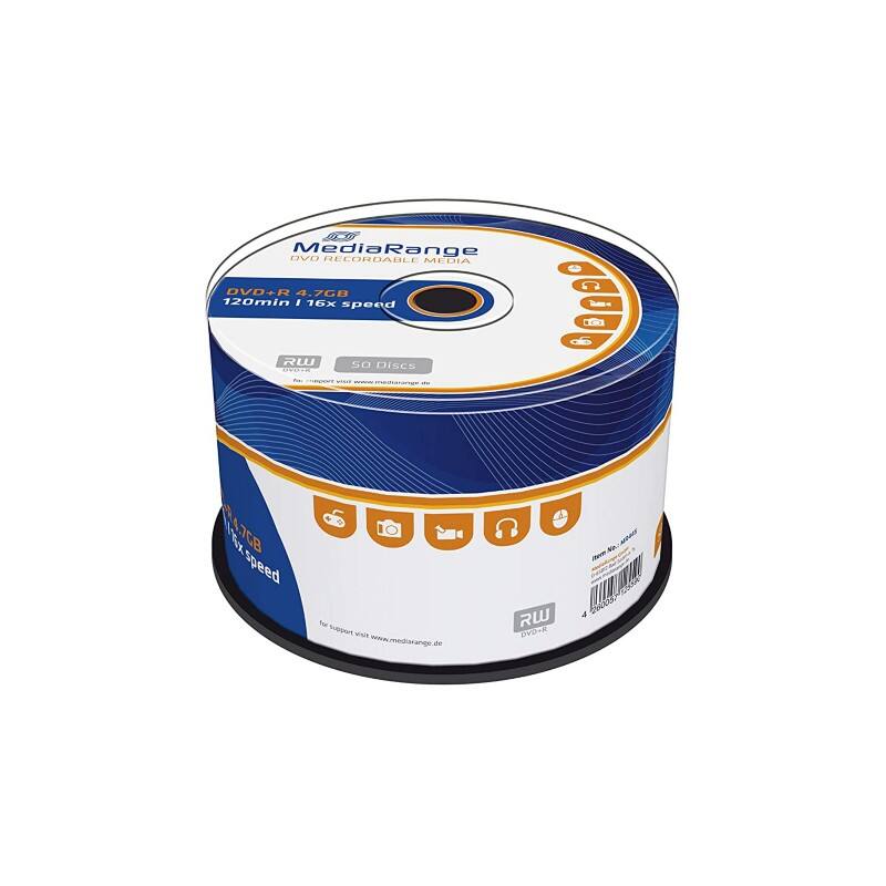 DVD vierge MediaRange MR445 4.7 Go 50 Unités