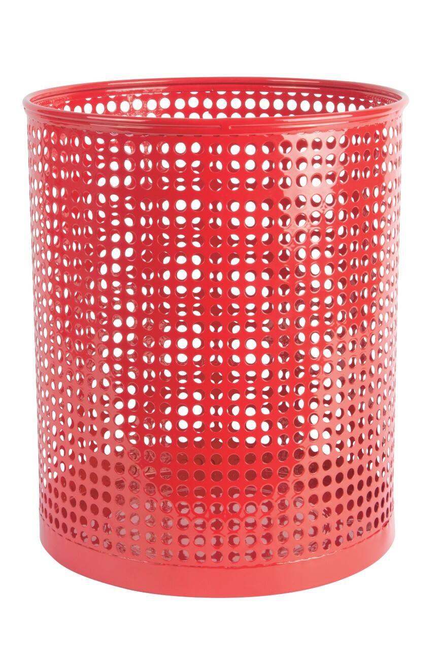 Corbeille à papier Foray Acier, plastique Rouge 24 x 29 cm