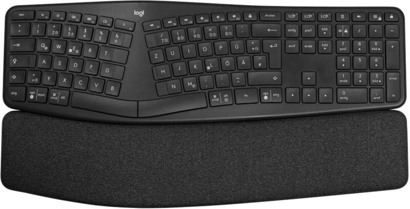 Clavier sans fil Logitech Ergo QWERTZ (DE) Avec Bluetooth Graphite K860