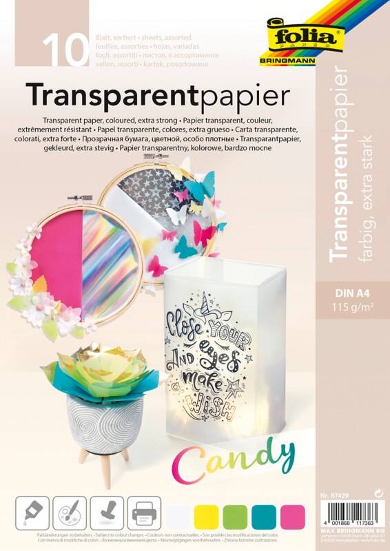 Papier traceur Folia Candy A4 Assortiment 115 g/m² 10 Feuilles