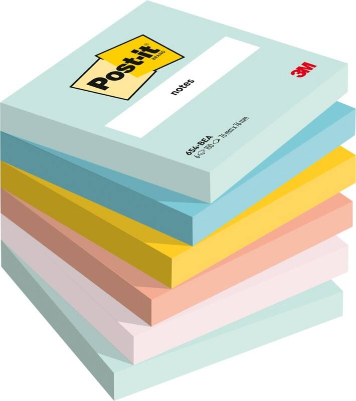 Notes adhésives Post-it Assortiment Beachside Colour Collection 76 x 76 mm 6 Blocs de 100 notes