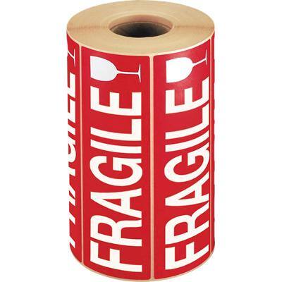 Etiquettes d'avertissement - fragile/verre (rouge)