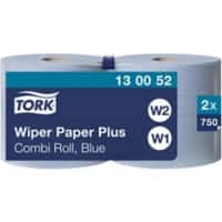 Essuie-tout Tork Premium  W1, W2 Rouleau Bleu 2 épaisseurs 0,524 m 130052 2 Rouleaux de 750 Feuilles