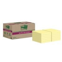 Notes Super Sticky recyclées Post-it 47,6 x 47,6 mm Jaune canari 70 notes 12 blocs