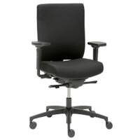 Chaise de bureau Dauphin AJ 4845_NPR NL2 Mécanisme synchrone Accoudoirs 4D Assise réglable en hauteur Tissu Noir 410 mm - 550 mm 125 kg