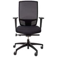 Chaise de bureau Dauphin AJ 5776_SLP Mécanisme synchrone Accoudoirs 2D Assise réglable en hauteur Tissu Noir 400 mm - 520 mm 125 kg