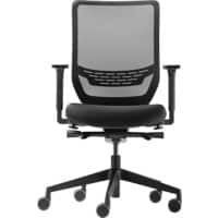 Chaise de bureau Trendoffice SC 9242 NL12 Mécanisme synchrone Accoudoirs 2D Assise réglable en hauteur Tissu Noir 420 mm - 530 mm 125 kg