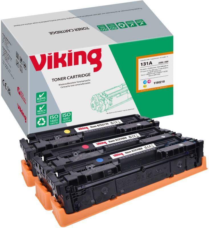 Toner Viking 131A compatible U0SL1AM Cyan, magenta, jaune 3 unités