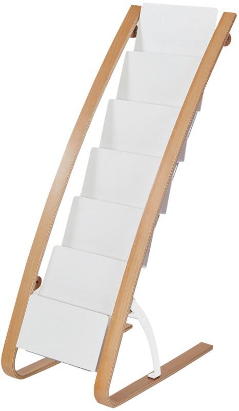 Présentoir sur pied Alba A4 Blanc, brun DDEXPO6W BC 1060 (L) x 562 (P) x 168 (H) mm DDEXPO6W BC