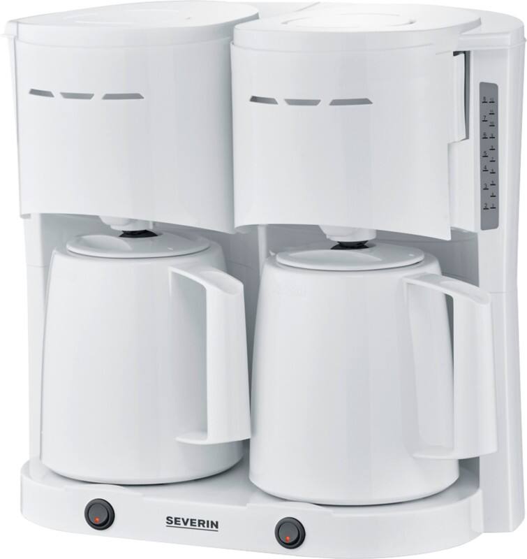 Machine à café SEVERIN KA 9314 Duo Avec carafe thermique 2 x 8 tasses Blanc