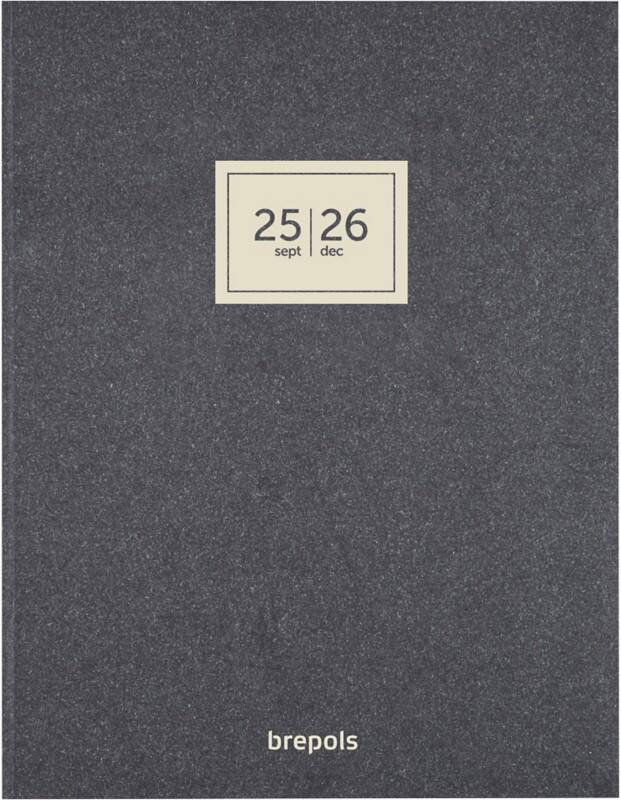Agenda Brepols 2026 1 Semaine sur 2 pages 21,5 (L) x 27,6 (H) cm Anthracite