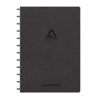 Cahier Adoc ADOC Business A4 Ligné Plastique Reliure latérale Cuir artificiel Couverture souple Noir Non perforé 144 pages