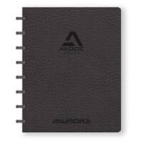 Cahier Adoc ADOC Business A5 Quadrillé Plastique Reliure latérale Cuir artificiel Couverture souple Noir Non perforé 144 pages