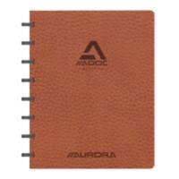 Cahier Adoc ADOC Business A5 Ligné Plastique Reliure latérale Cuir artificiel Couverture souple Brun Non perforé 144 pages