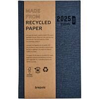 Agenda Brepols 2025 A5 1 jour par page Papier Bleu Non rechargeable