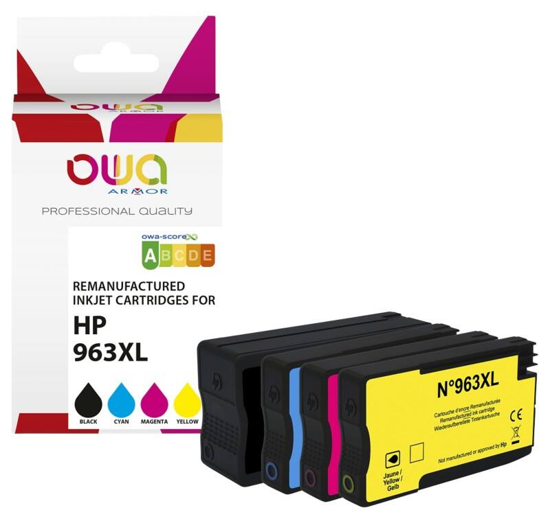 Toner OWA Compatible HP 963XL K10542OW Cyan, jaune, magenta, noir